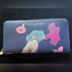 Marc Jacobs Blue and Pink Floral Wallet